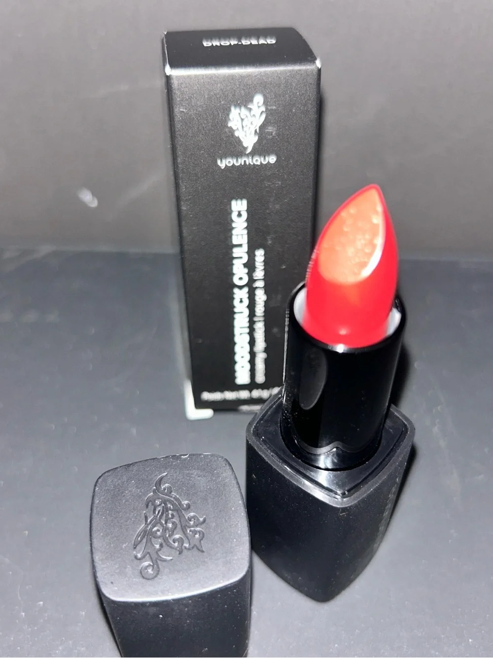 Younique Cream Lipstick in Drop Dead Vibrant Red